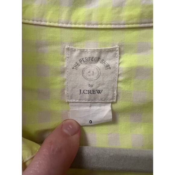 J. Crew Yellow Plaid Long Sleeve Button Down Shirt Sz 0 - Picture 3 of 4
